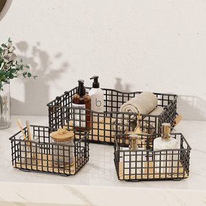 Metal Wire Basket Storage, Bathroom Basket for Organizing